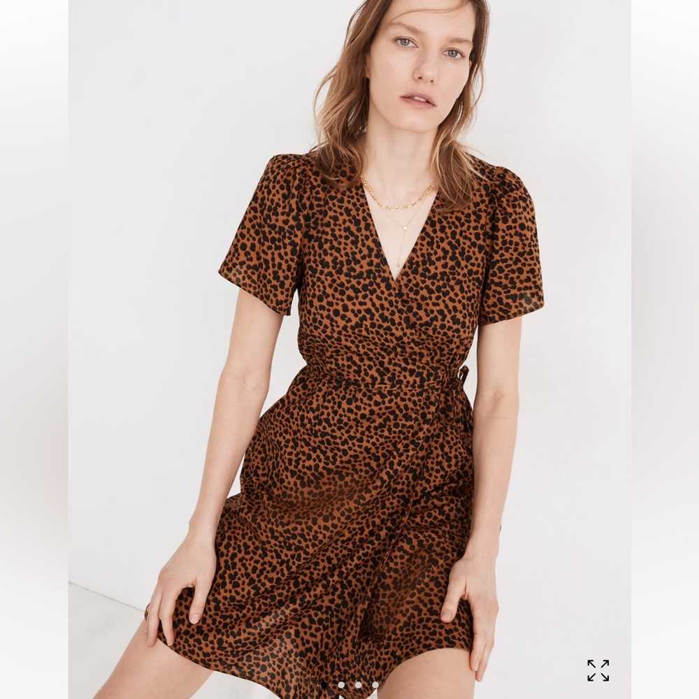 Madewell Leopard Print Wrap Midi Dress